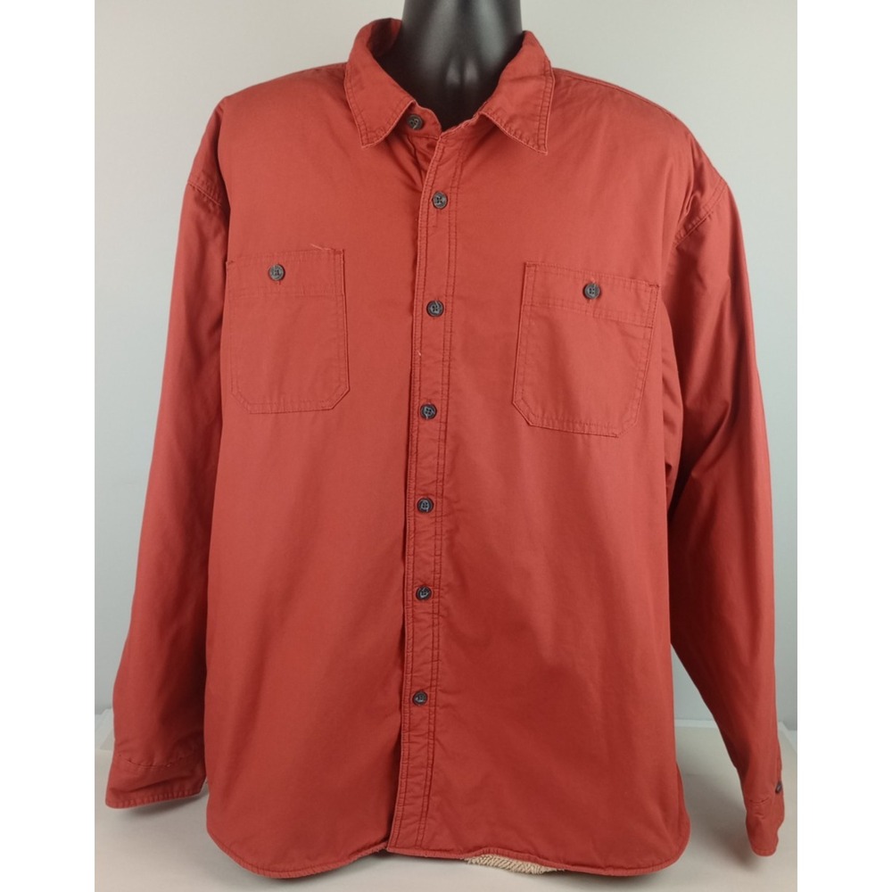 Wrangler Men's 3XL Burnt Orange Sherpa Lined Shirt Coat Jacket